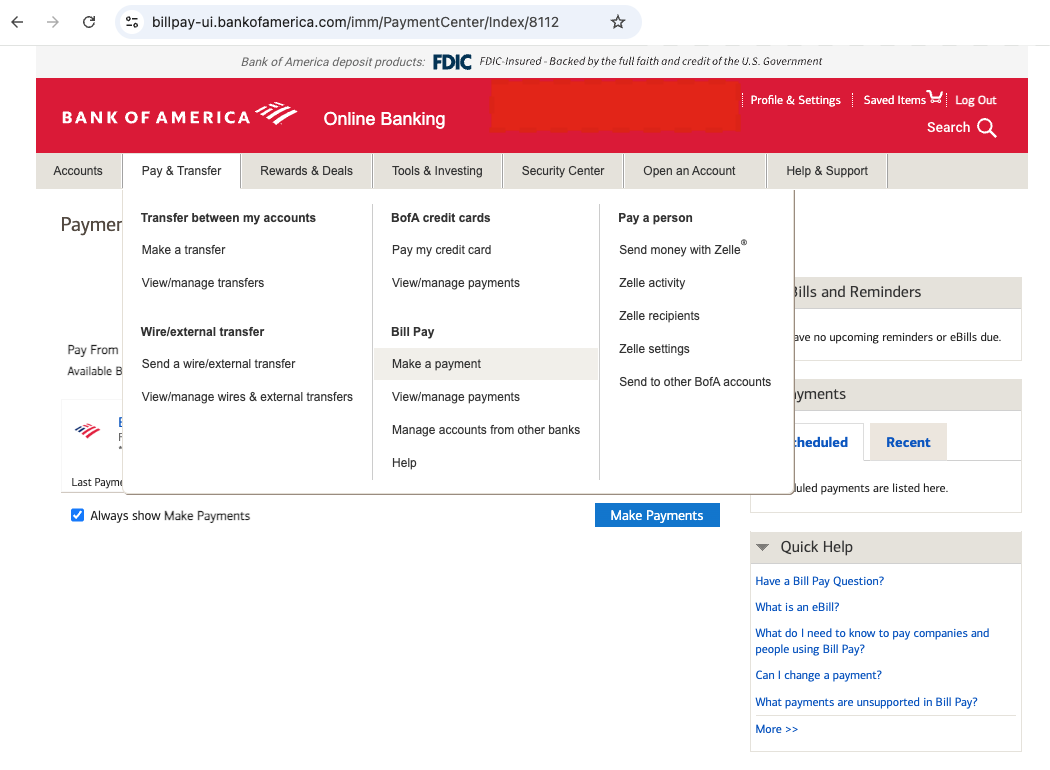 Setting up AutoPay for Bank of America credit cards 2