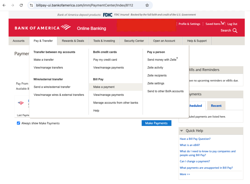 Setting up AutoPay for Bank of America credit cards 2